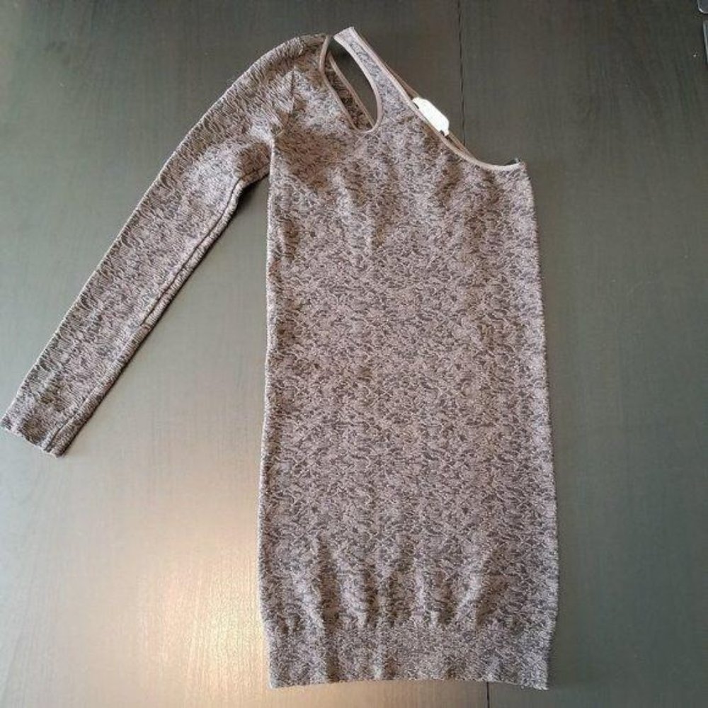 BCBG One Shoulder Long Sleeve Bodycon Sheath Dress